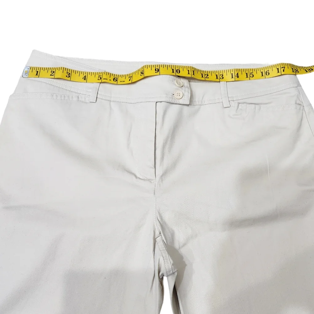 Lane Bryant Double Bottoms Capri Pants Season Collection Off White Size 14 - Picture 6 of 7